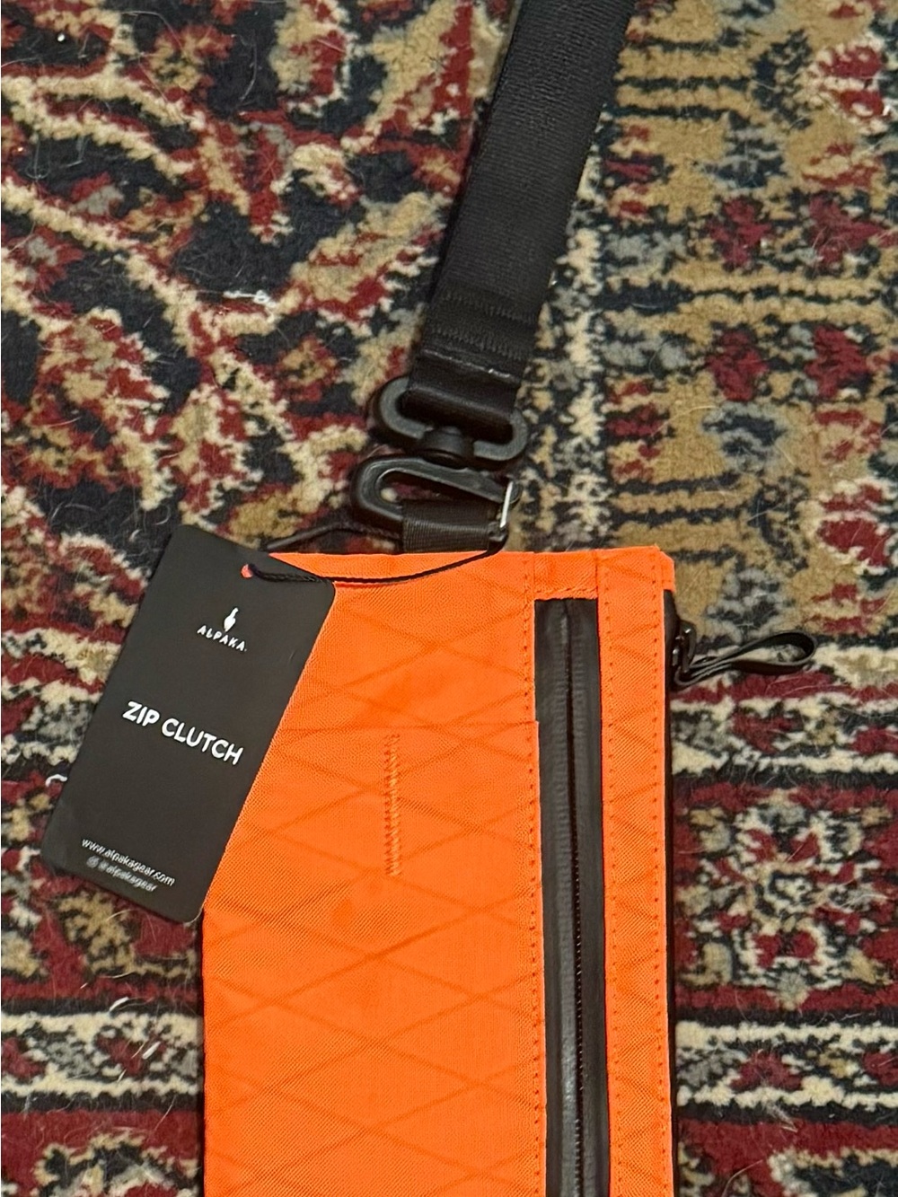 ALPAKA Orange Zip Clutch - Compact Crossbody Wallet